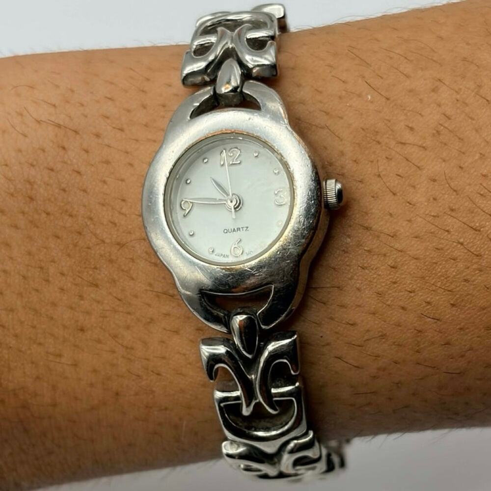 90s Silver Filigree Watch